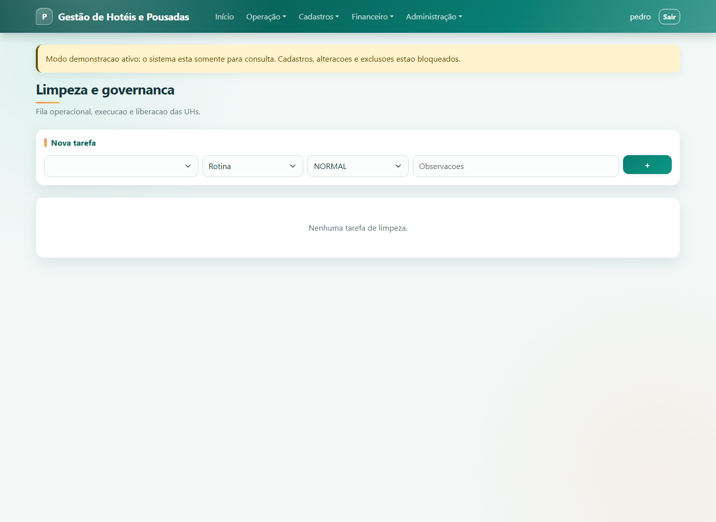 Painel atual de governança